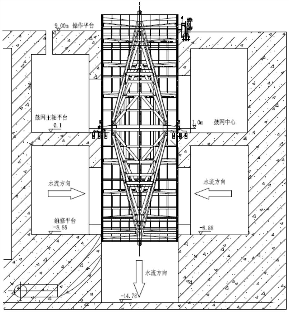 Bottom cleaning system and bottom cleaning method for inside-in and outside-out type drum-shaped filter screen