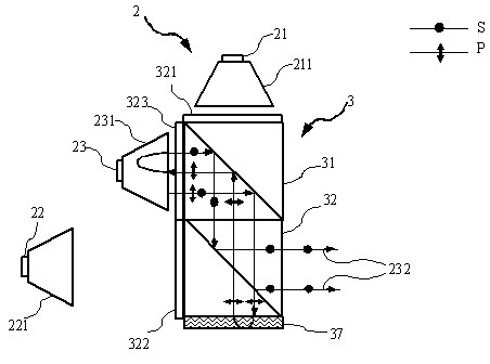 Portable liquid crystal projection light engine employing back reflection prism array