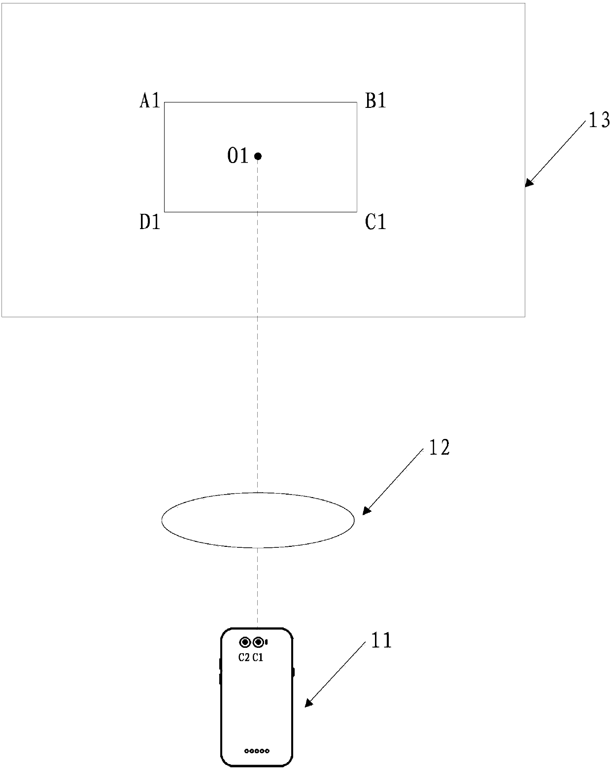 Dual-camera included angle testing method and device and storage device