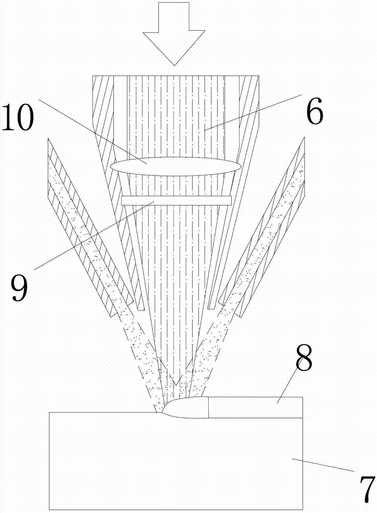 Inner-cooling nozzle for laser cladding