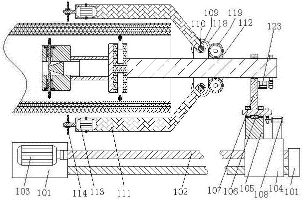 Pipe cutting and moving all-in-one device