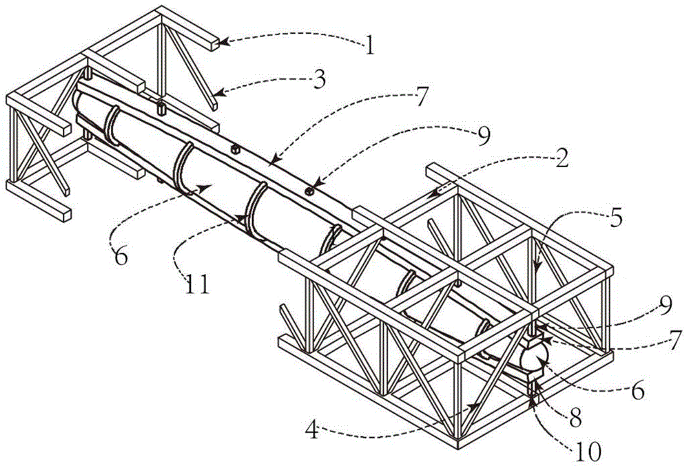 Air bag girder type truss for large offshore platform