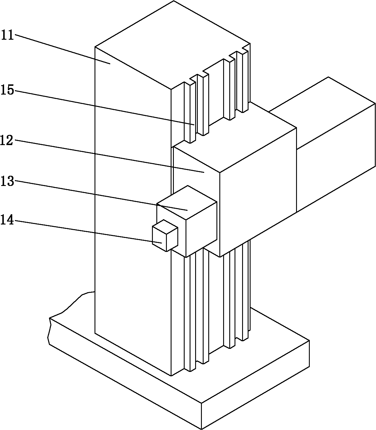 The side processing device of the milling machine with the frame type column and four guide rails