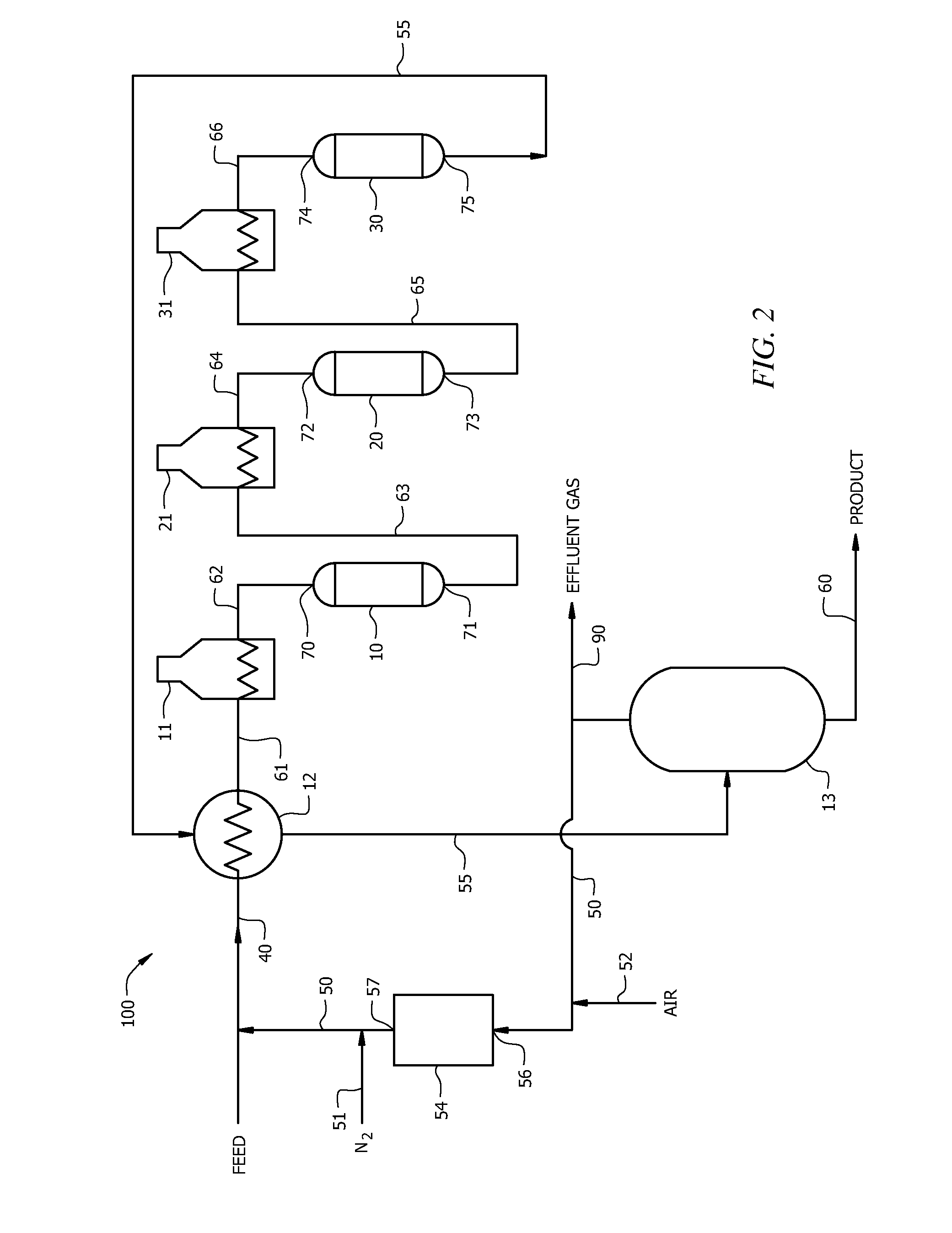 Method of treating a catalytic reactor system prior to reactor servicing