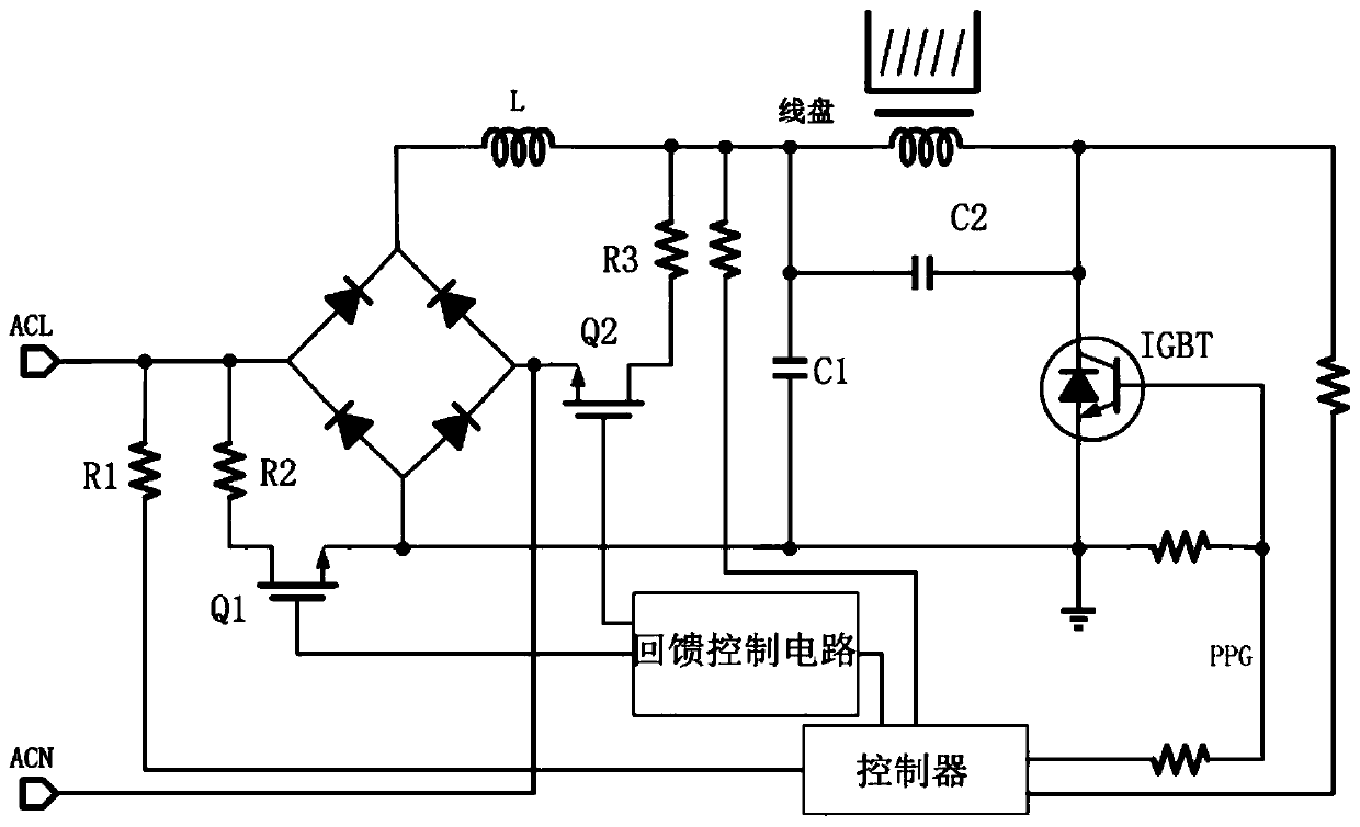 Electromagnetic heating low-power continuous output control circuit