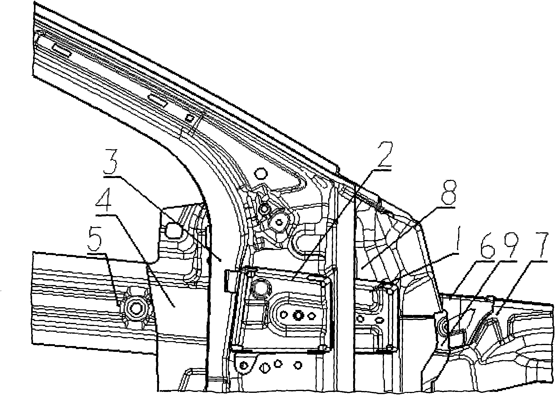 Bias collision device and automobile with same