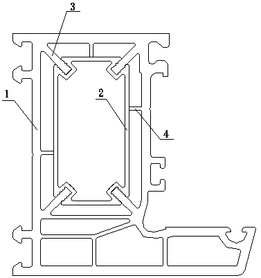 A composite door and window profile made of plastic and reinforced inner lining