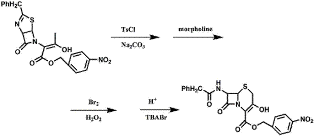 Method for preparing 7-phenylacetylamino-3-hydroxyl-3-cyclo-4-p-nitrobenzyl cephalosporin carboxylate