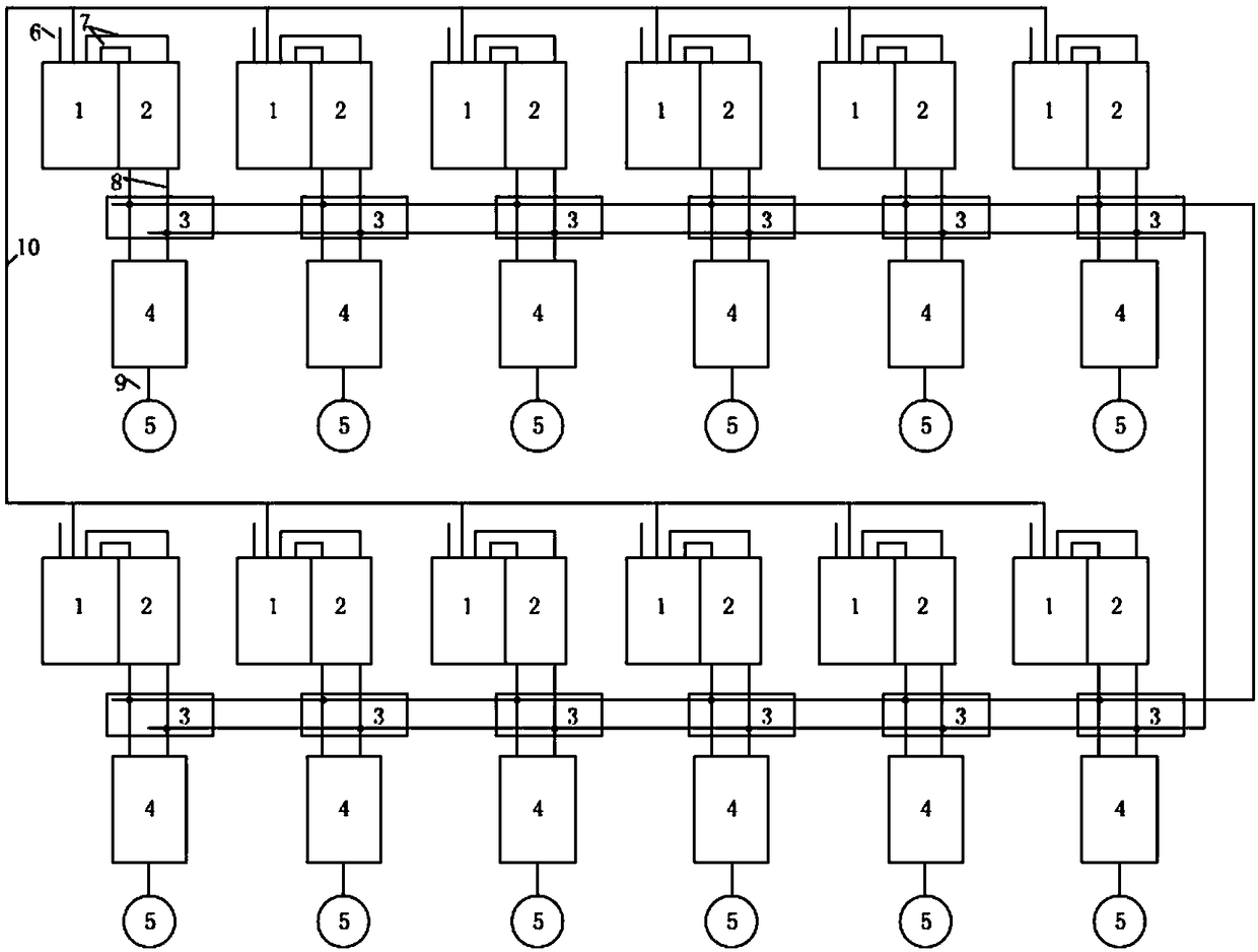 Centrifugal cascade intermediate frequency parallel power supply