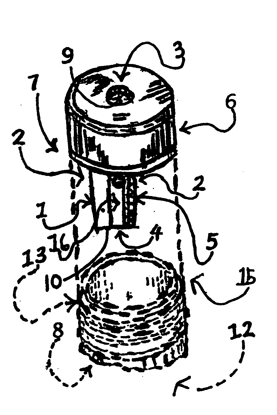 Combination pencil sharpener bottle cap