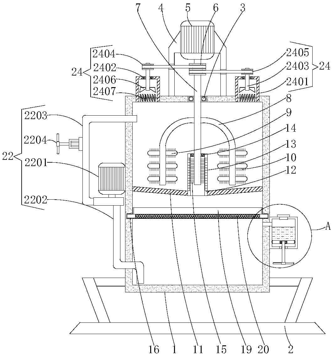 Cleaning device for tip or stalactite processing