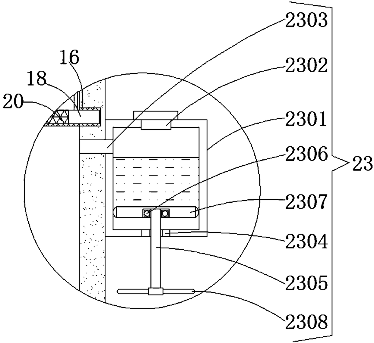 Cleaning device for tip or stalactite processing