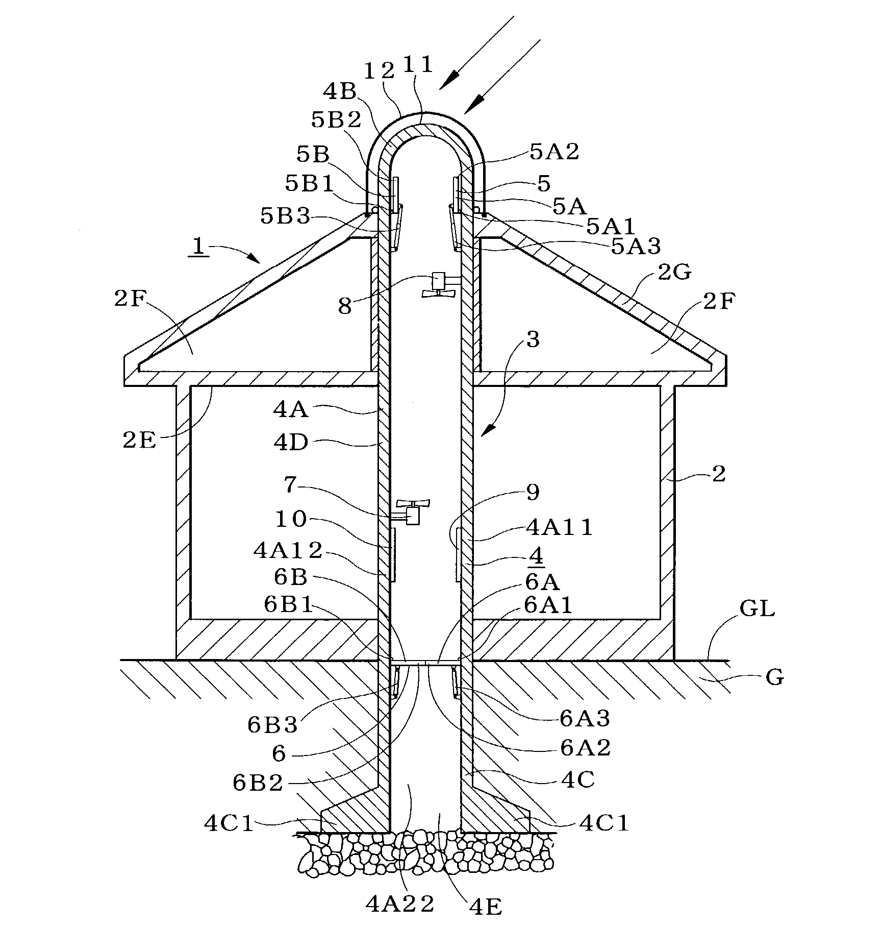 Heating and cooling apparatus, building structure having heating and cooling apparatus, and method of using heating and cooling apparatus