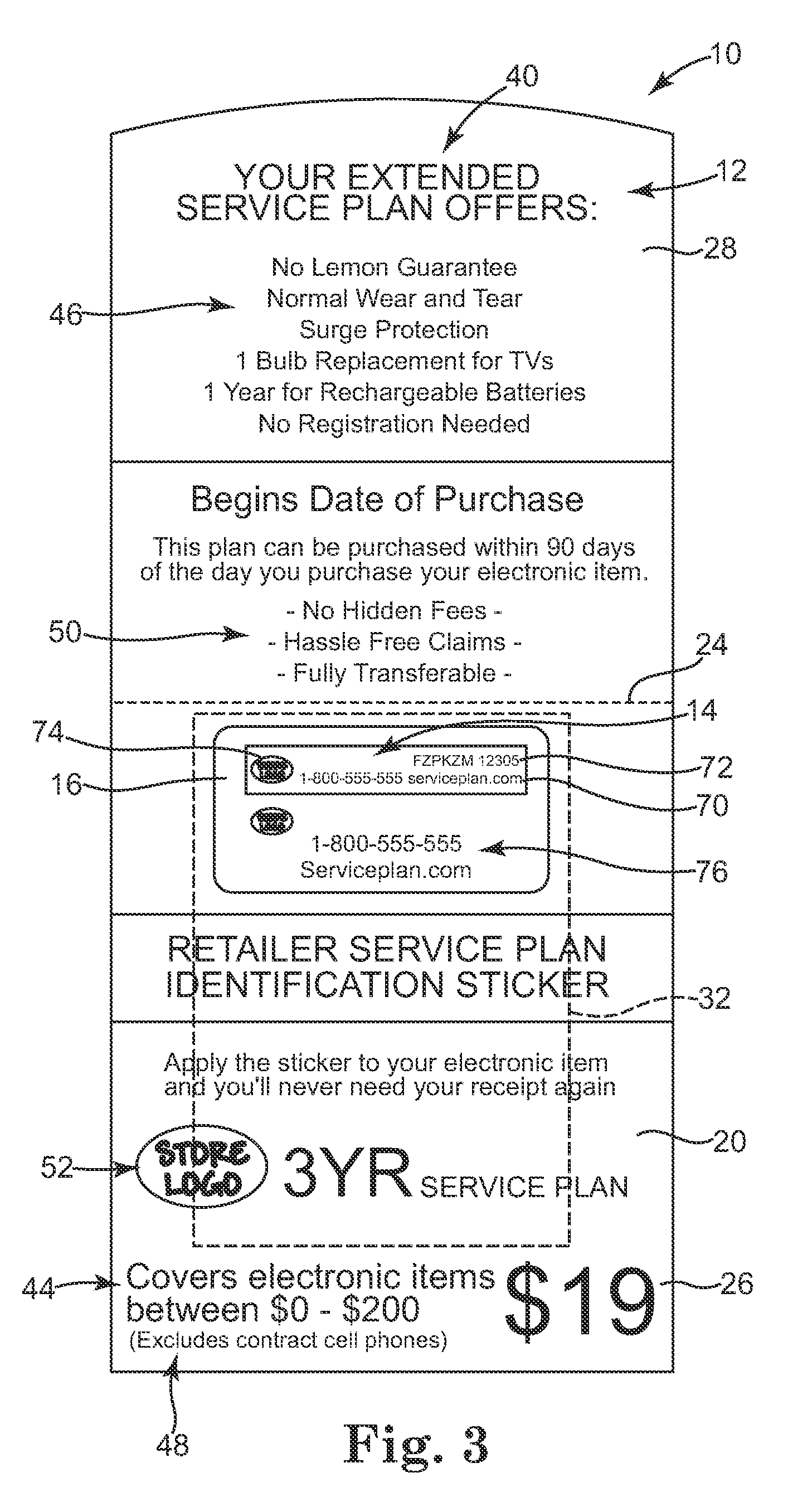 Service plan product and associated system