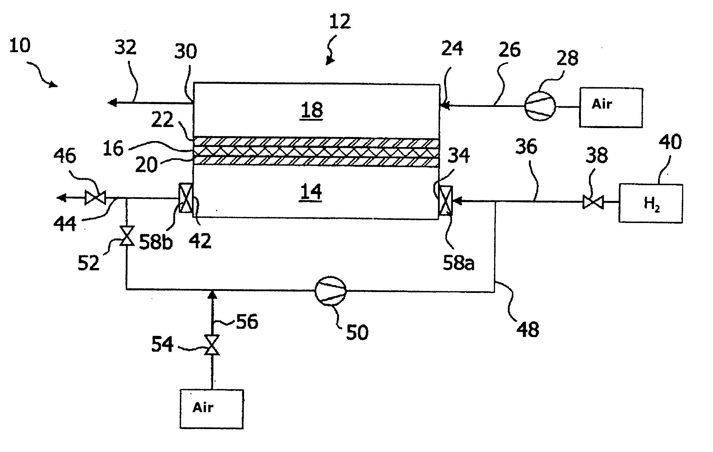 Fuel cell system and shutdown method for a fuel cell system