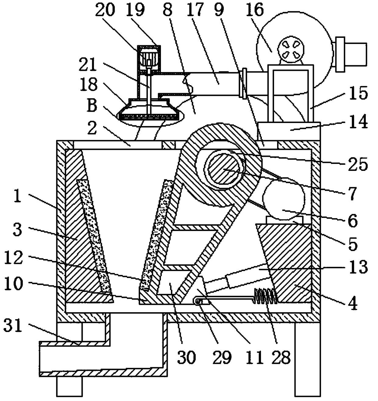 Building construction stone crushing device