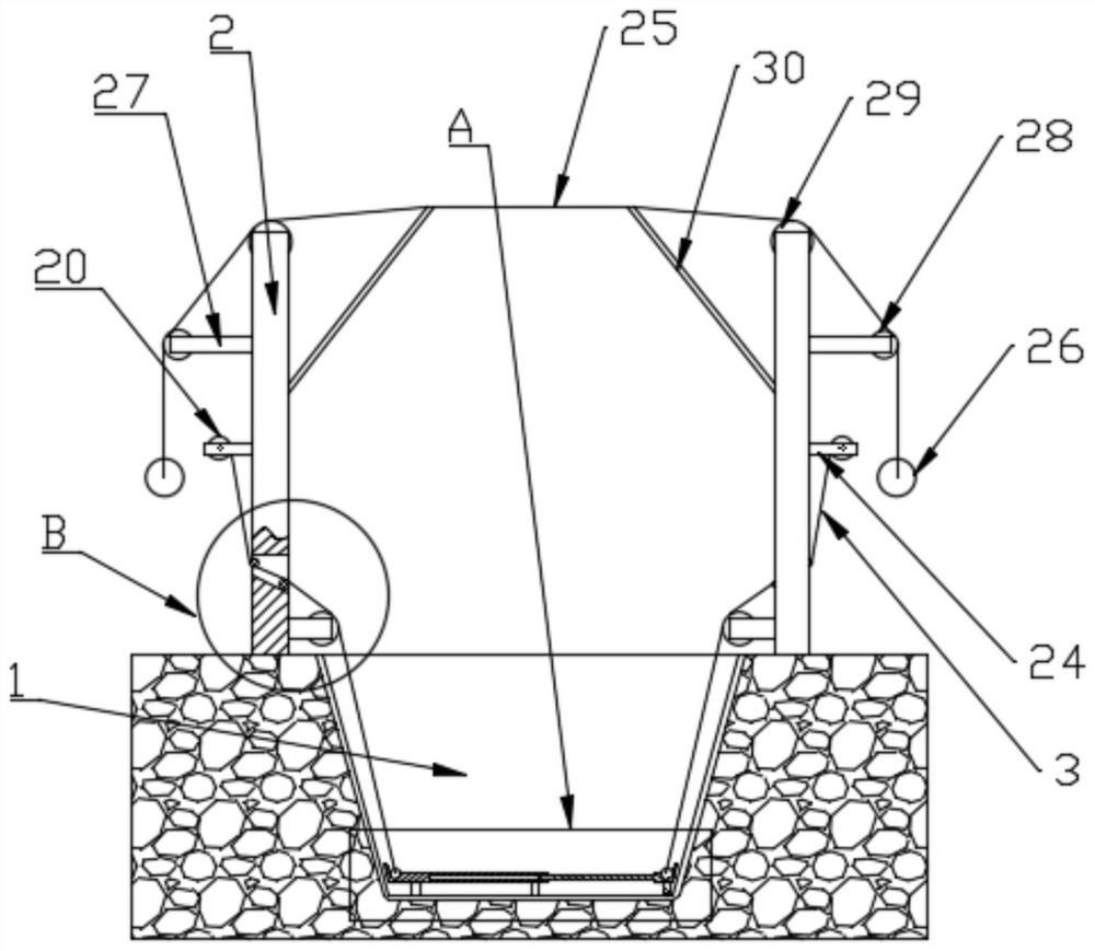 A municipal foundation pit concrete surface protection system