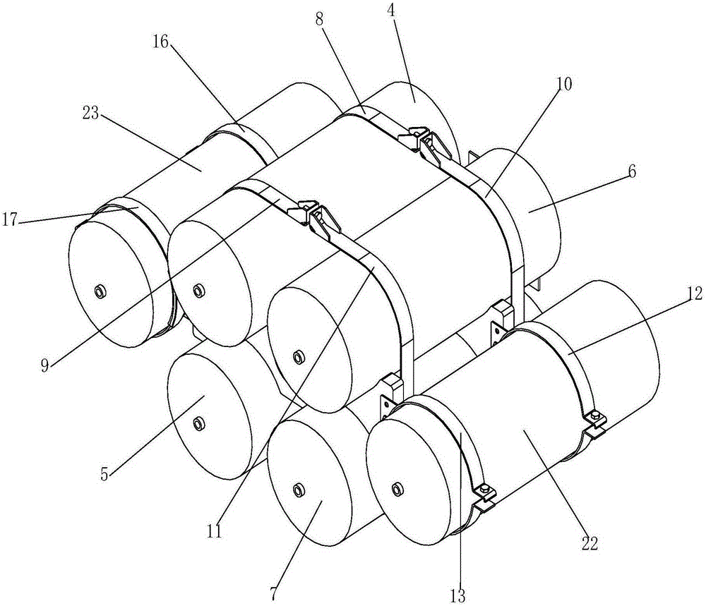 Centralized arrangement mechanism of multiple air cylinders for vehicle