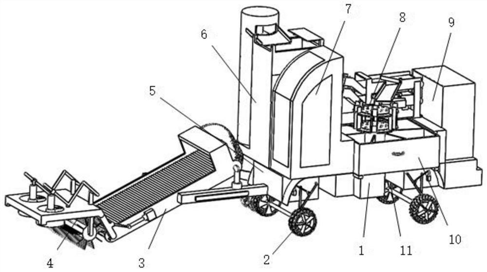 Amphibious garbage collection and classification vehicle