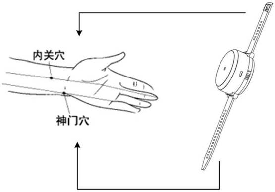 Portable wearable device for wrist acupoint magnetic stimulation