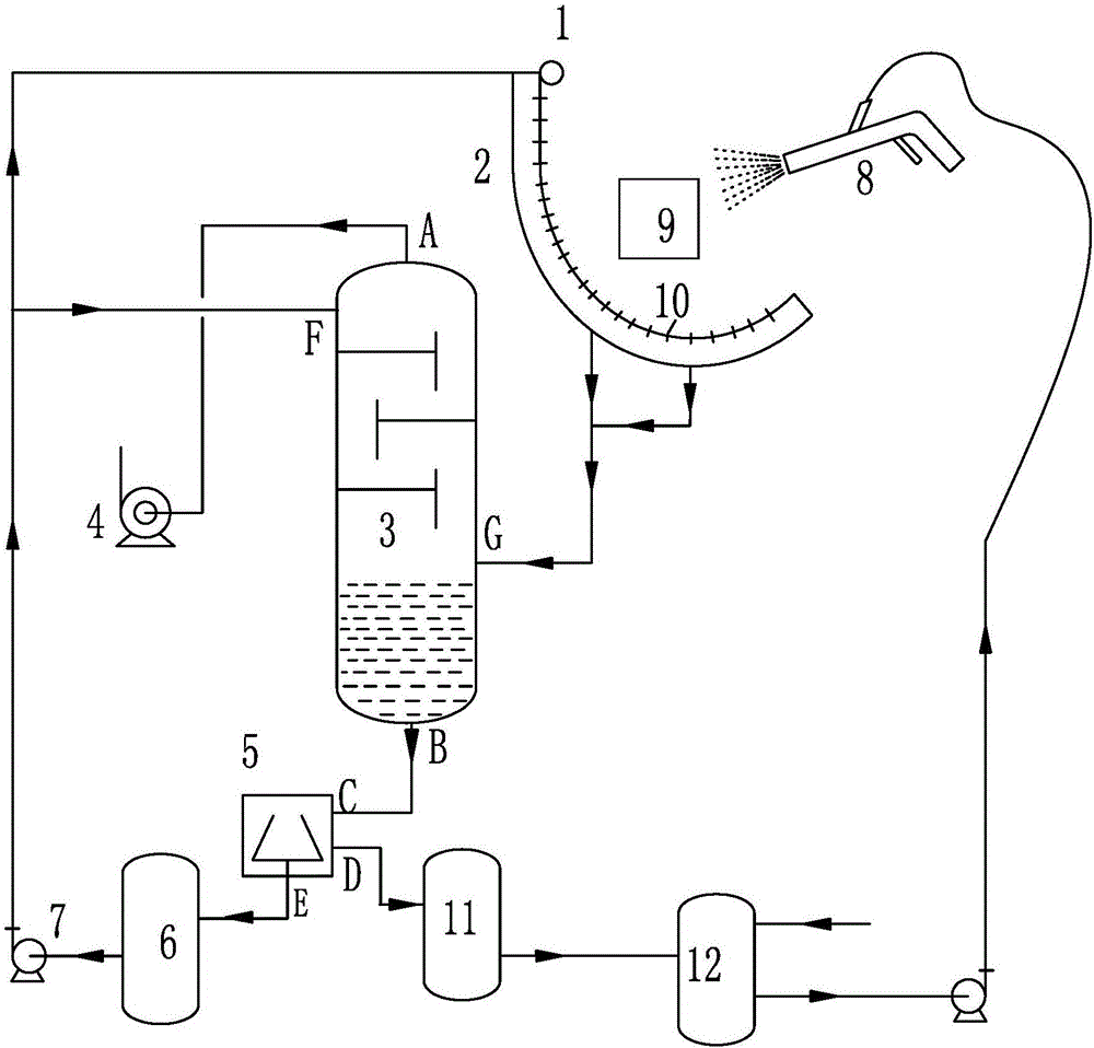 Paint mist capturing device and process for spray booth