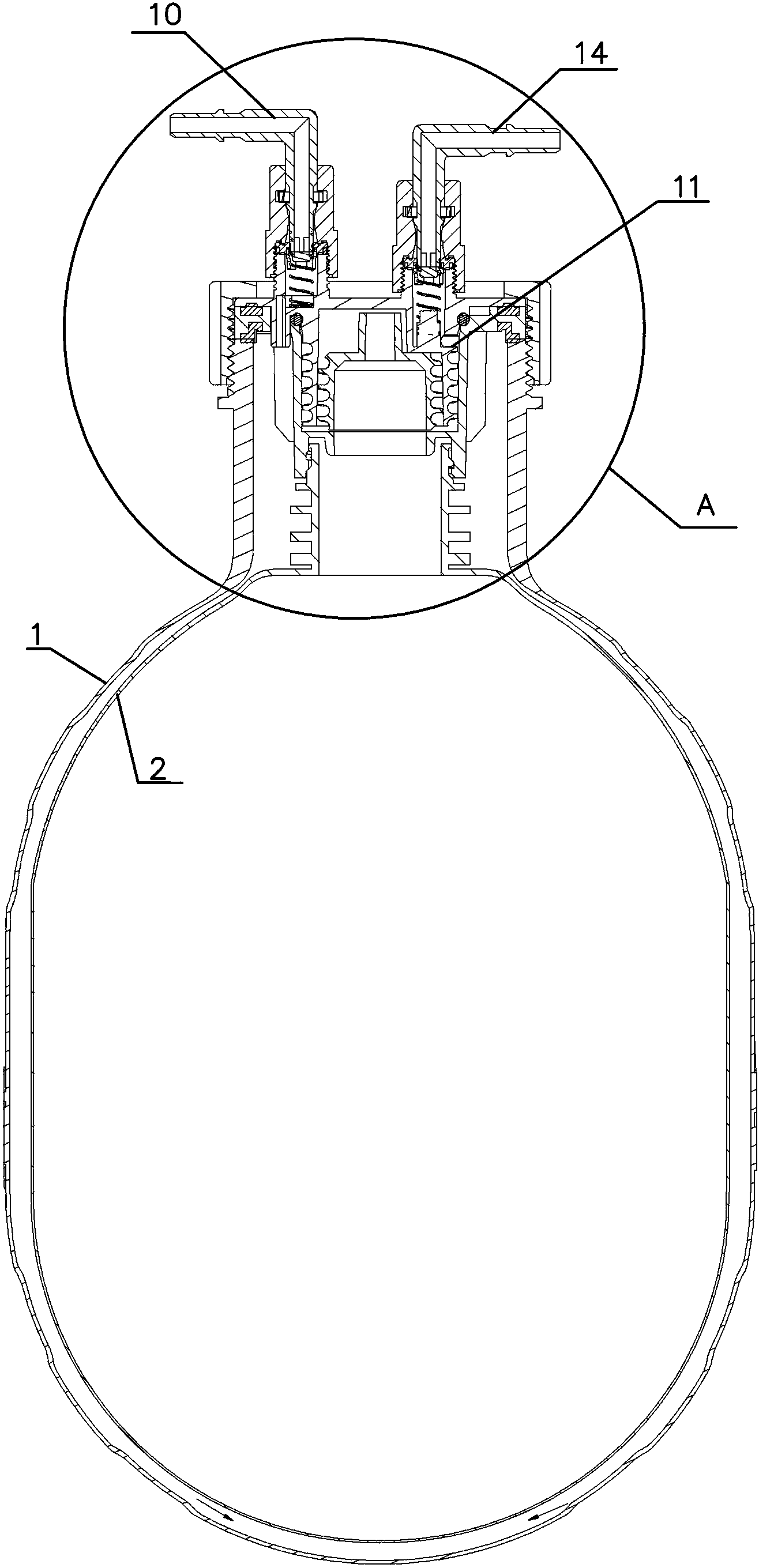 Beer barrel structure provided with valve