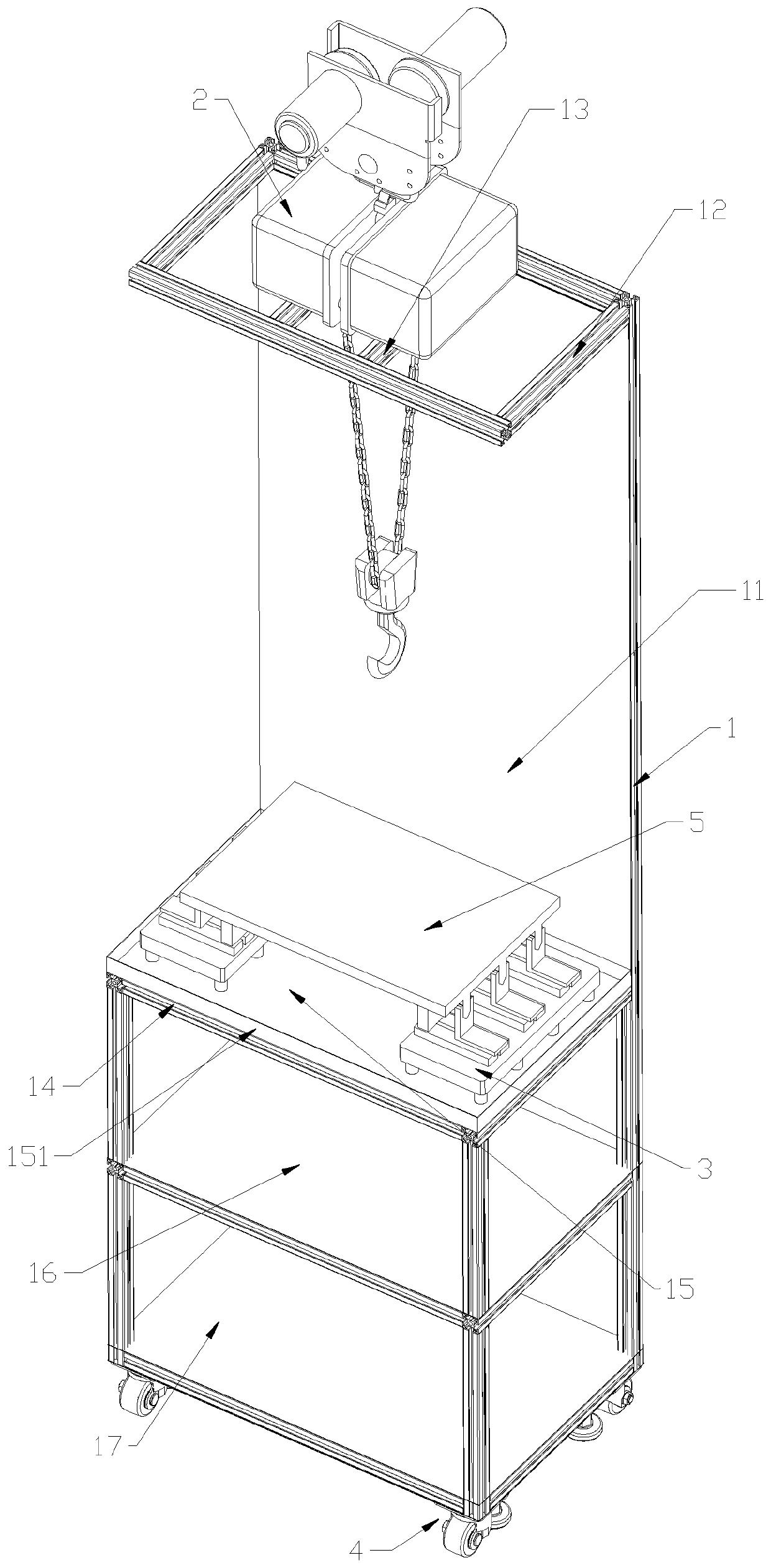 Loading platform device of civil engineering structure explosion damage experiment