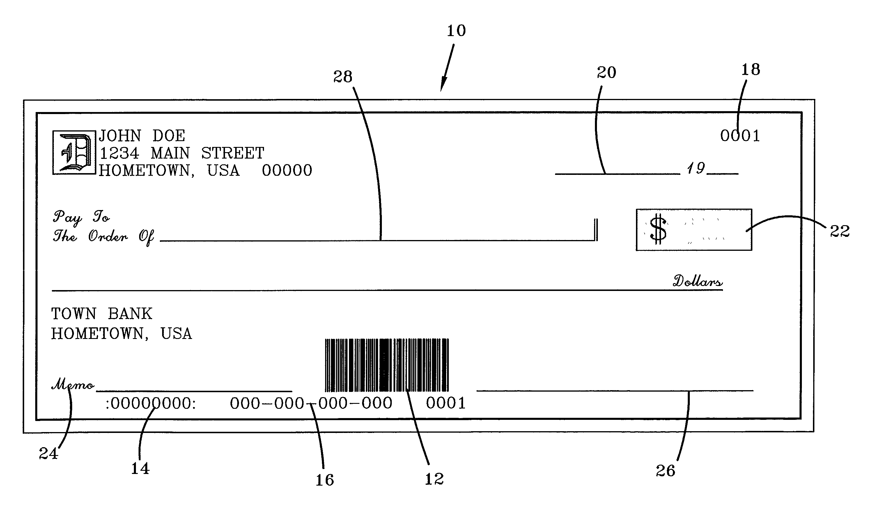 Method and device for preventing check fraud