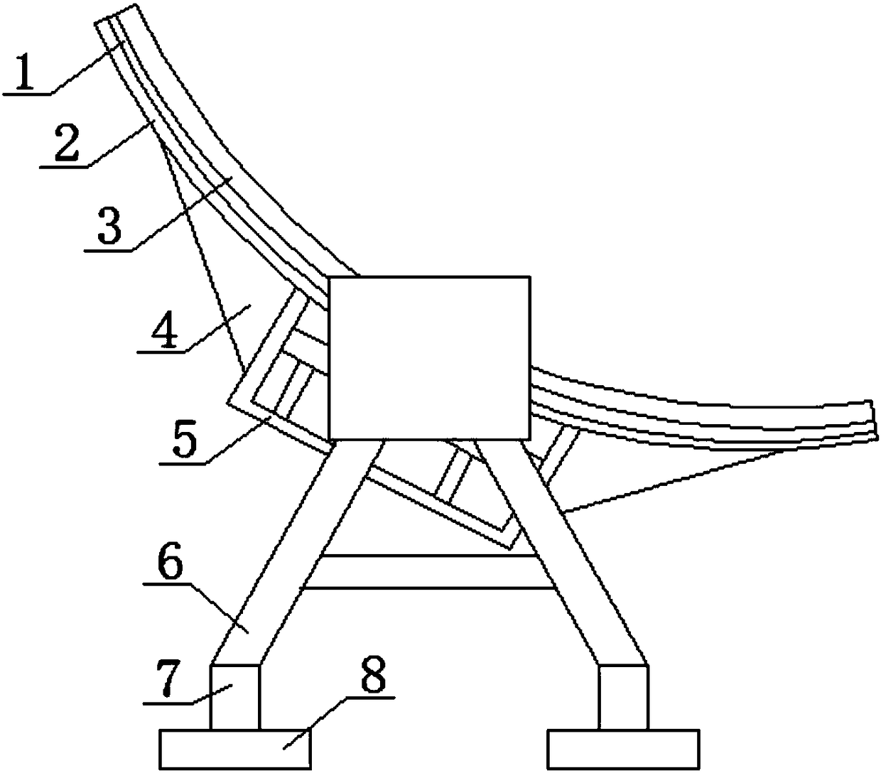 Curved-surface photovoltaic power generation panel and fixed structure