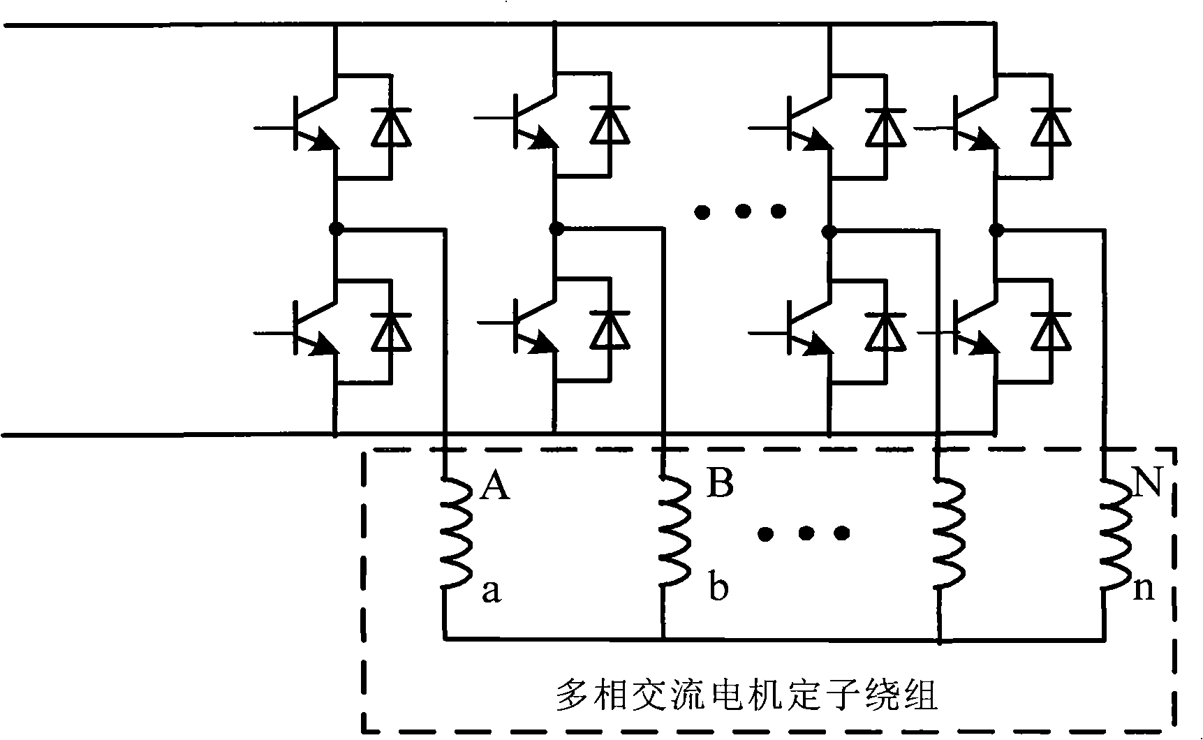 Motor transmission system without bearing for multiphase single sleeve winding