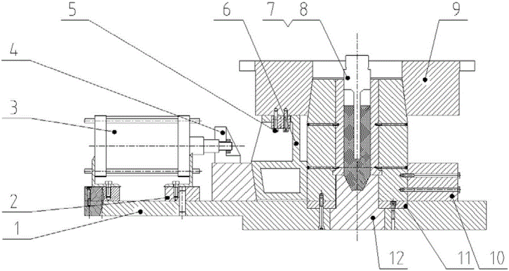 Tool and method for forging crank throw on double-action hydraulic press