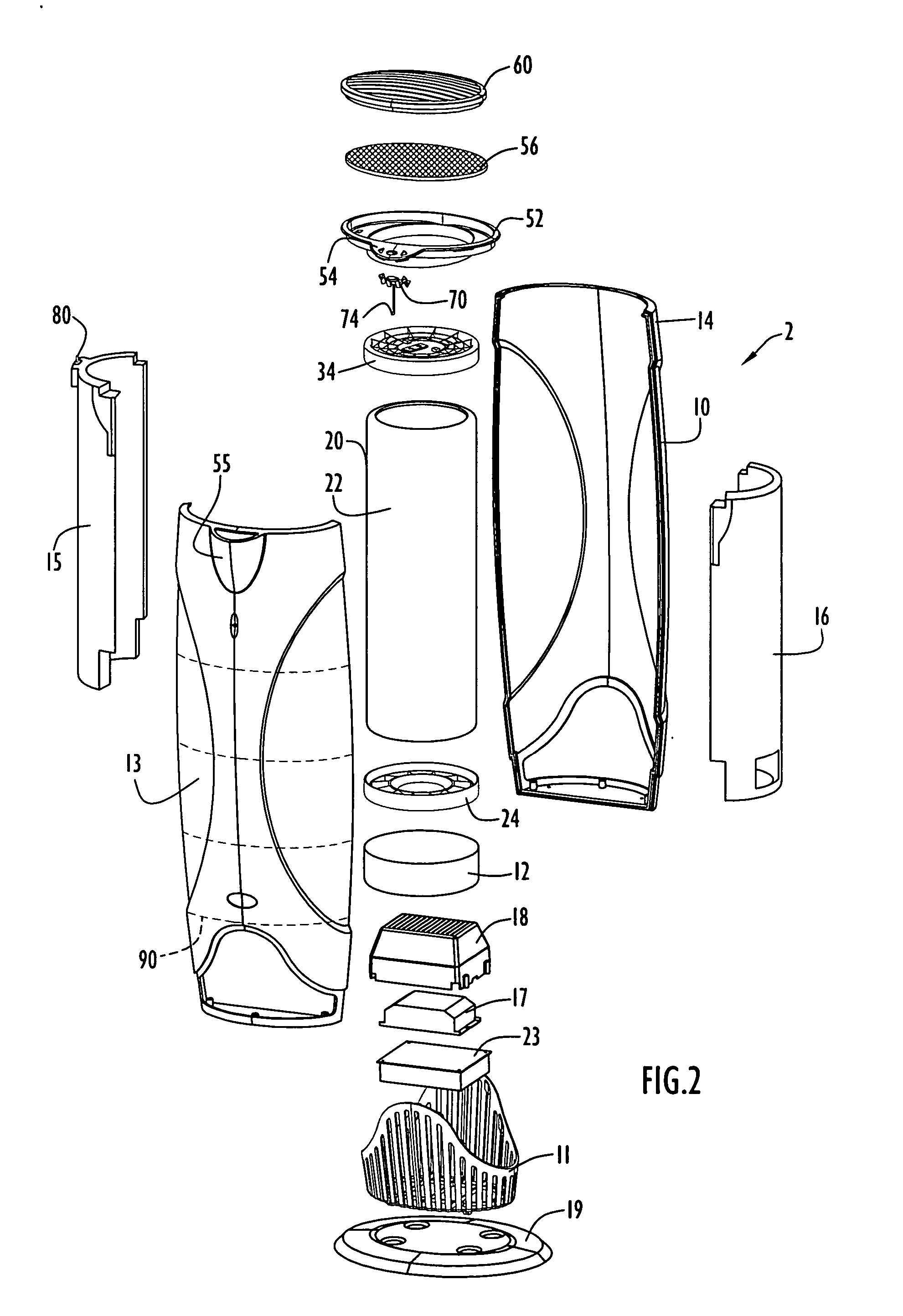 System for purifying and removing contaminants from gaseous fluids
