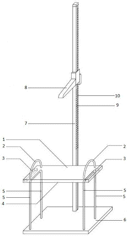 Seat plate of height and sitting height measurer