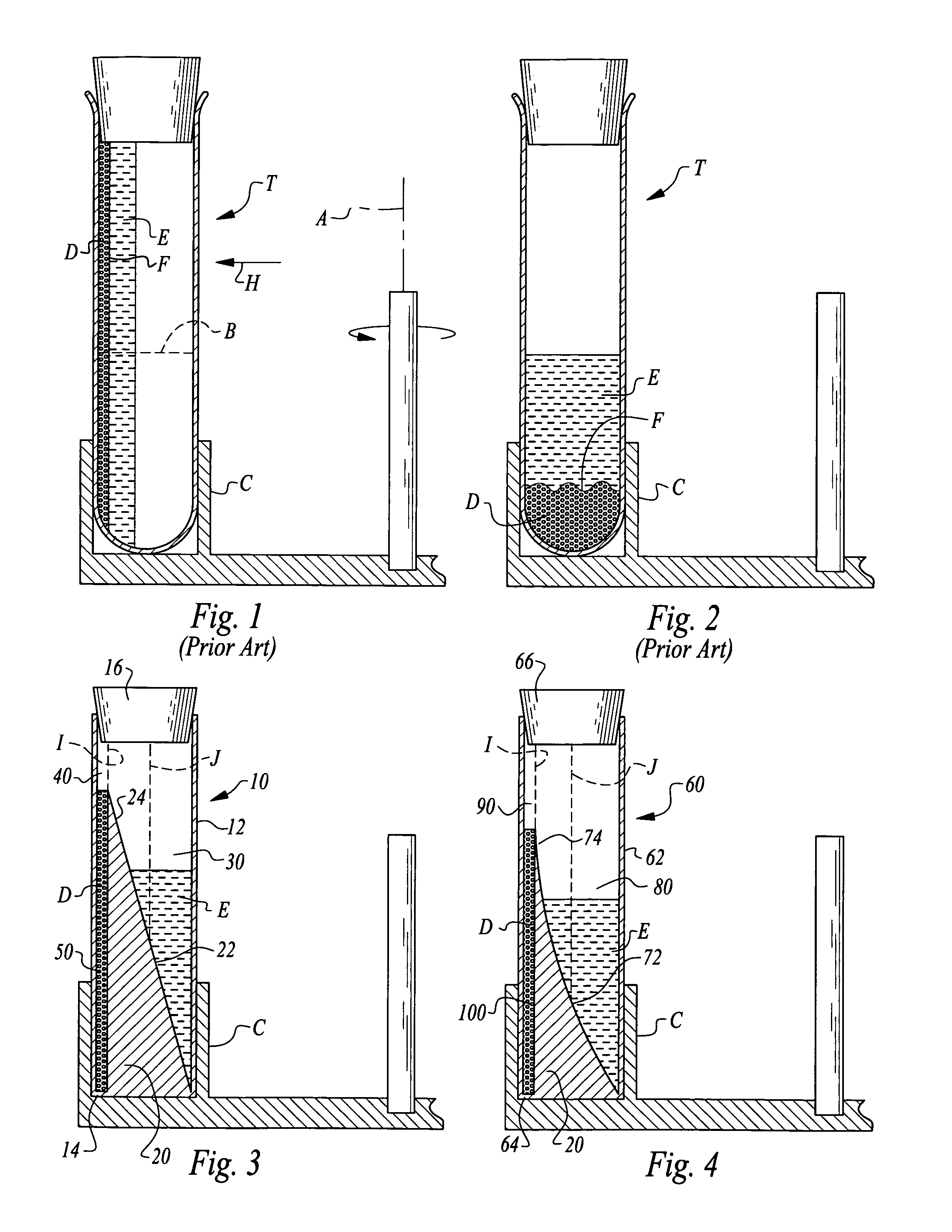 Method for separating a sample into density specific fractions