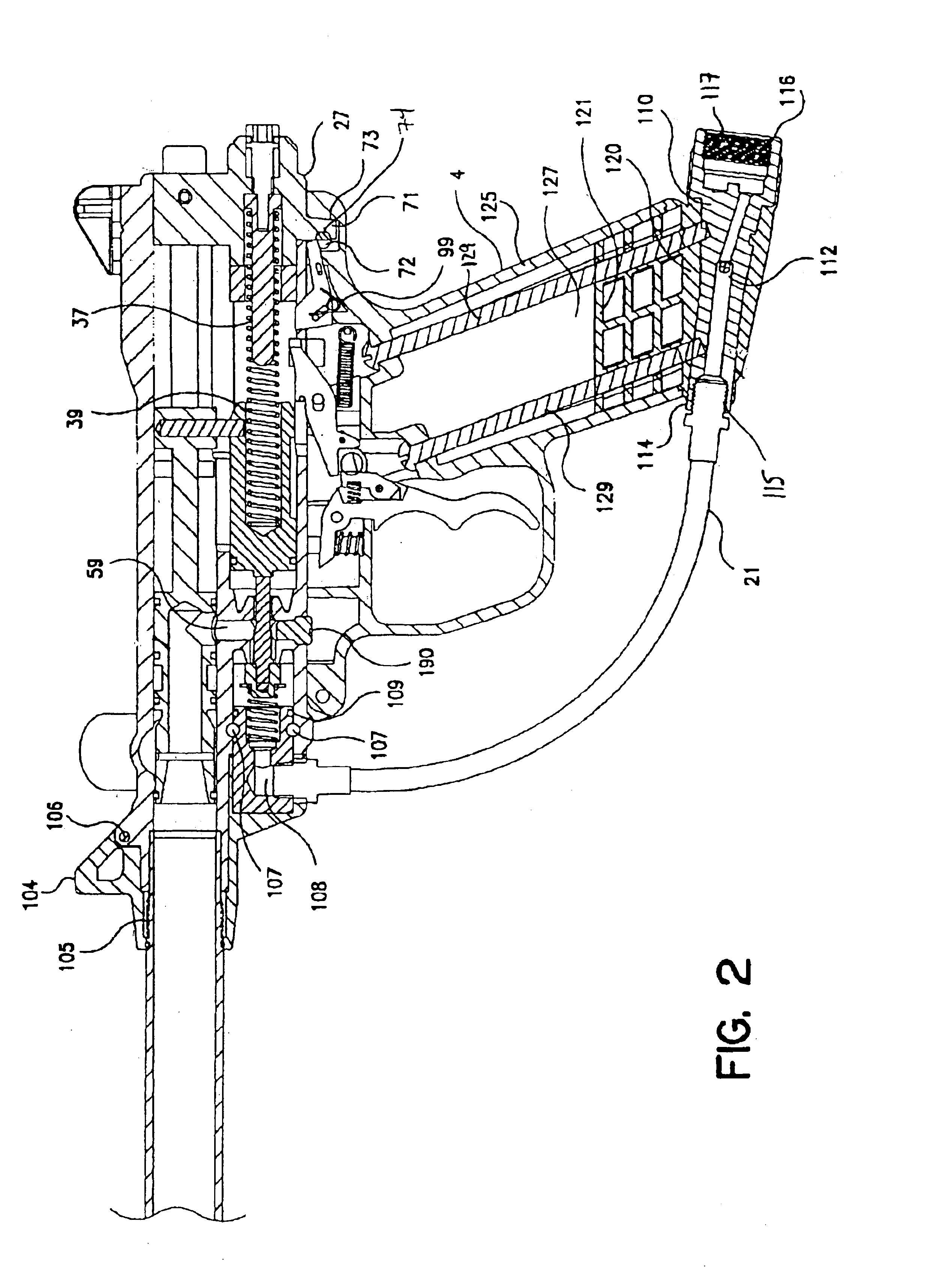 Paintball gun having a hinged receiver and method for making same