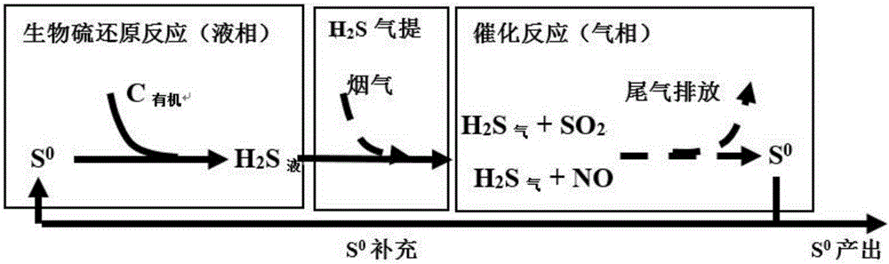 Synchronous desulfurization and denitrification technology of coal-fired flue gas by taking hydrogen sulfide as reducing agent
