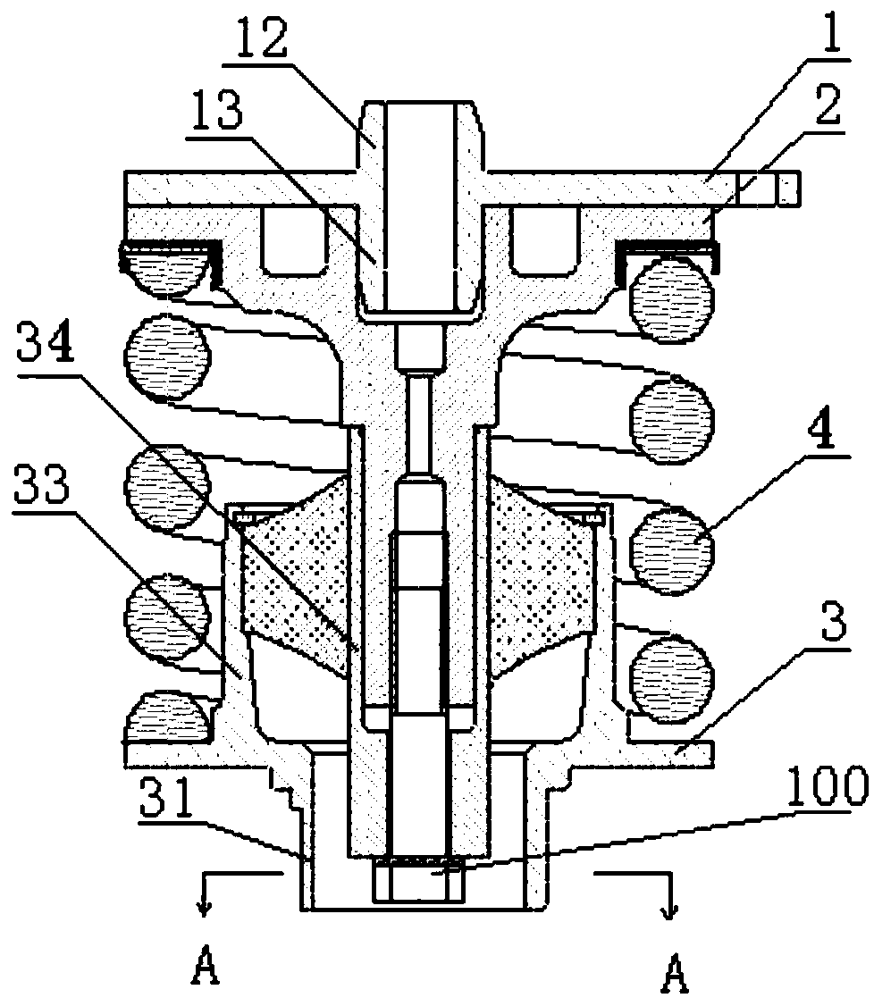 A spindle box spring pre-assembling device