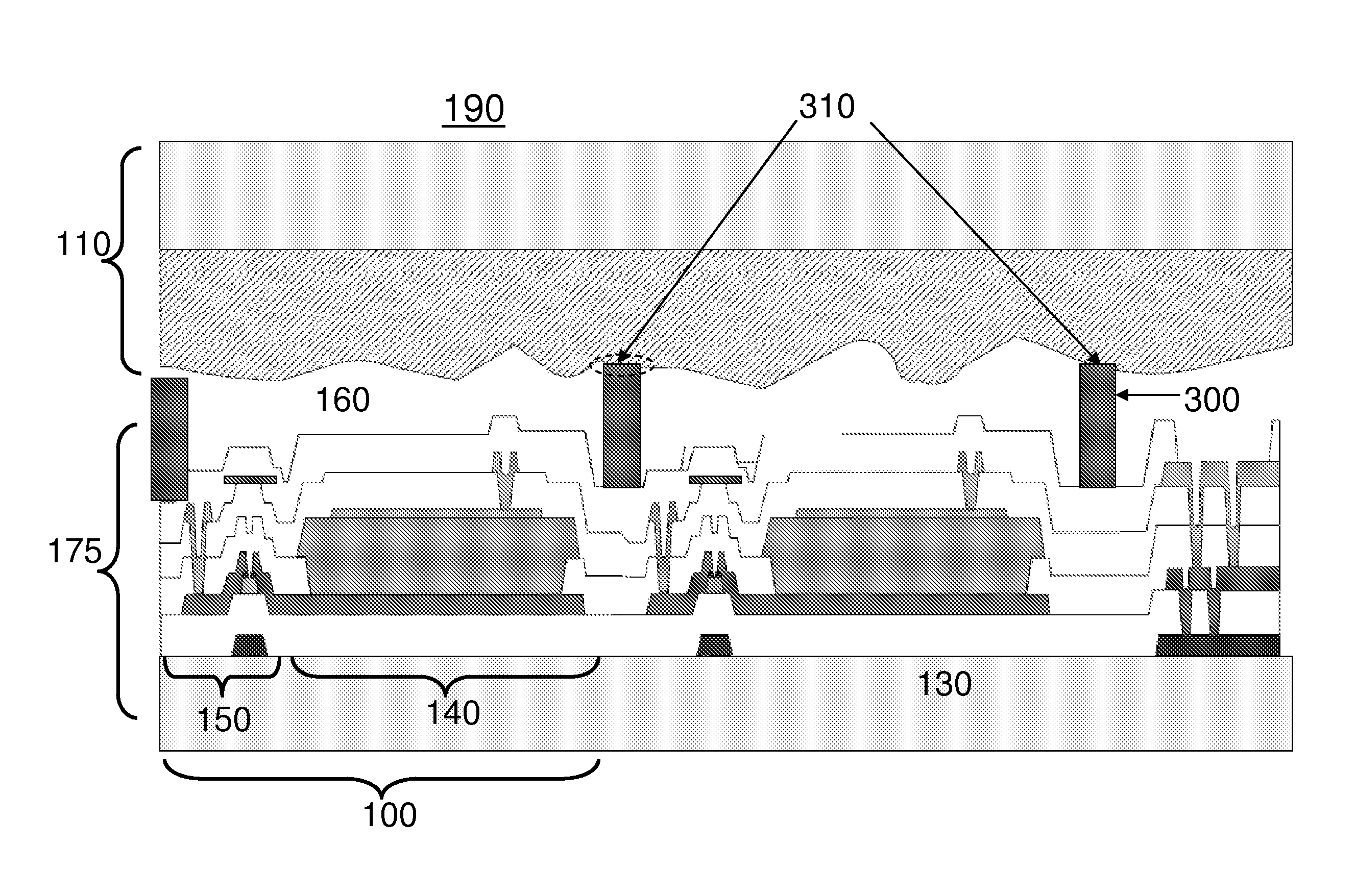 Digital radiographic detector array including spacers and methods for same