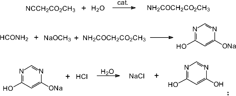 Method for preparing 4,6-dihydroxy-pyrimidine from byproduct hydrocyanic acid of acrylonitrile