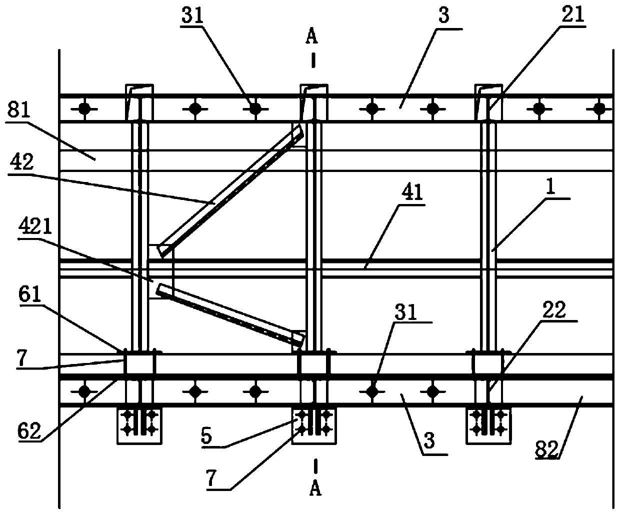 Concrete supporting replacement structure and method for performing defective concrete replacement applying concrete supporting replacement structure