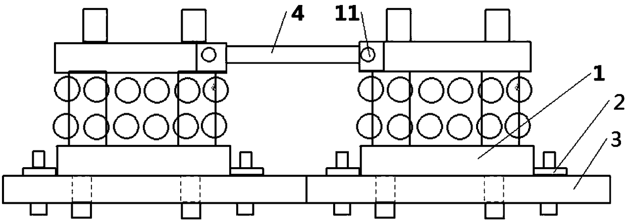 Fan-shaped section transverse tension resisting device of slab continuous casting machine