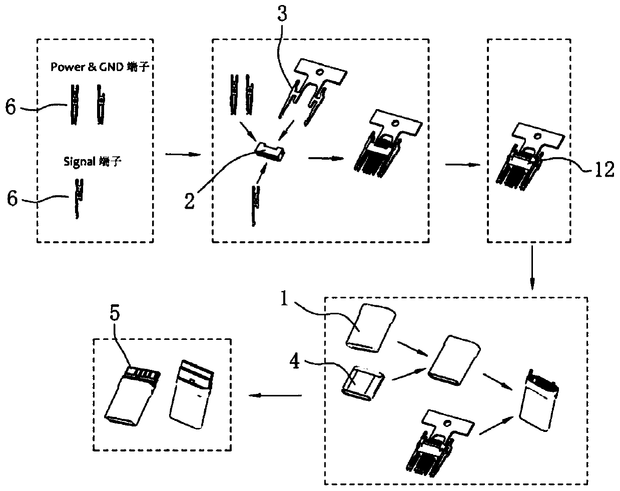 Assembling method of connector and connector