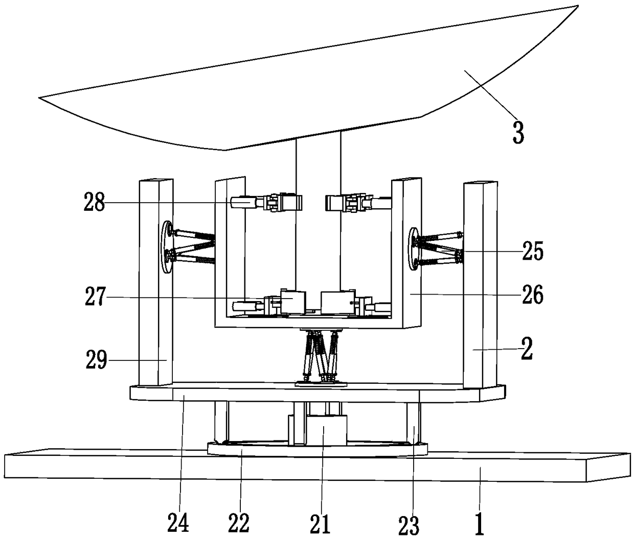 A satellite antenna for communication transmission