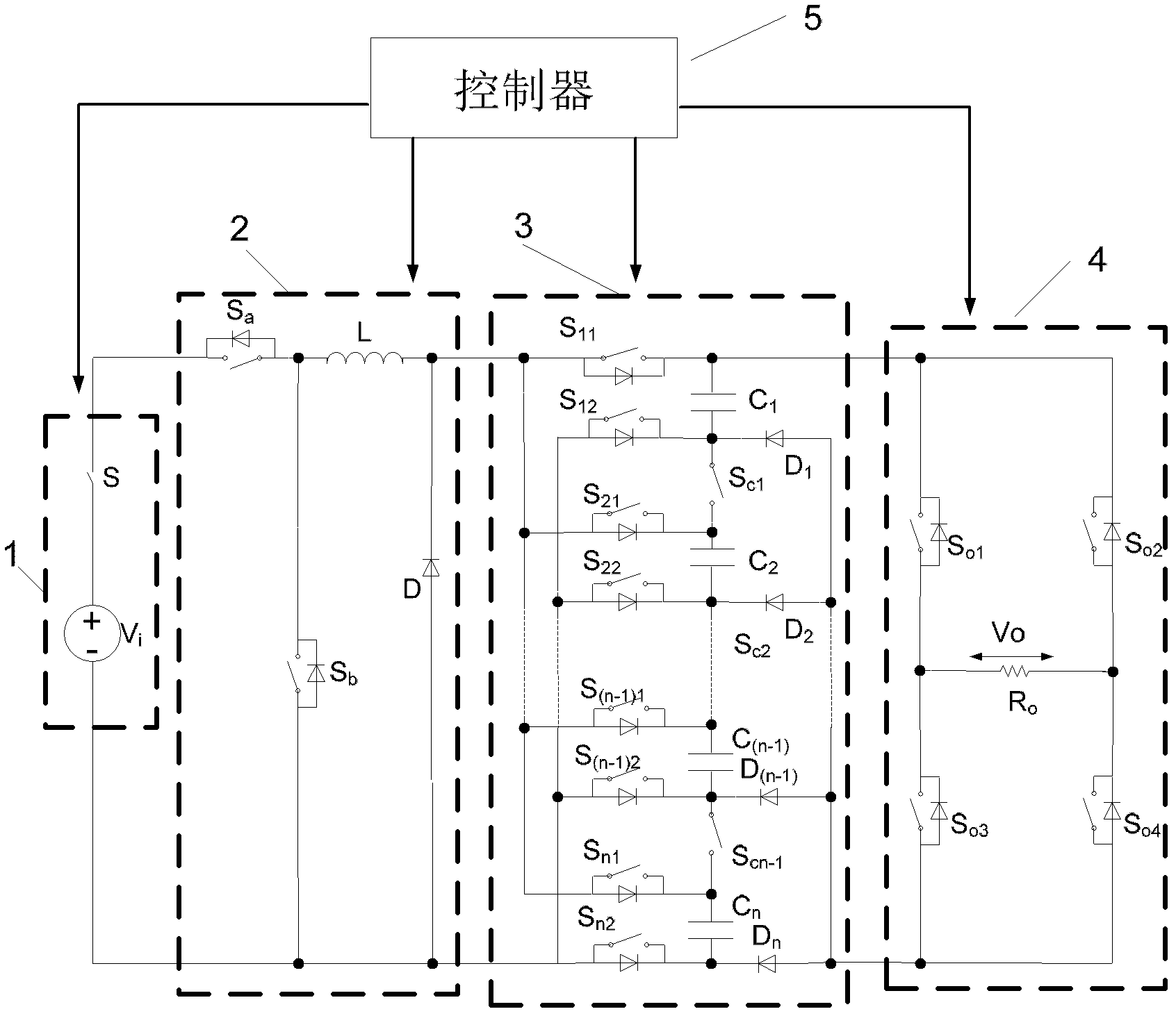 Multilevel voltage pumping device