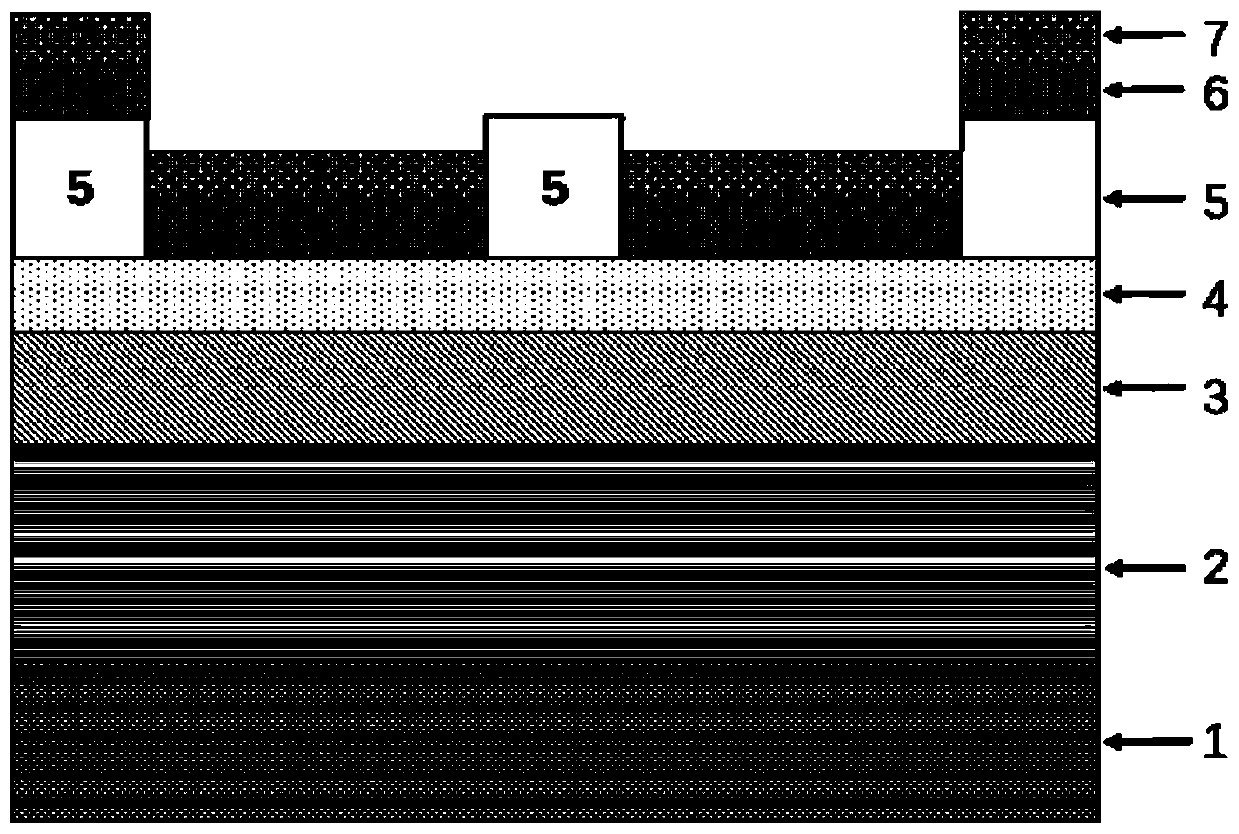 AlGaN/GaN ohmic contact electrode and preparation method and application thereof