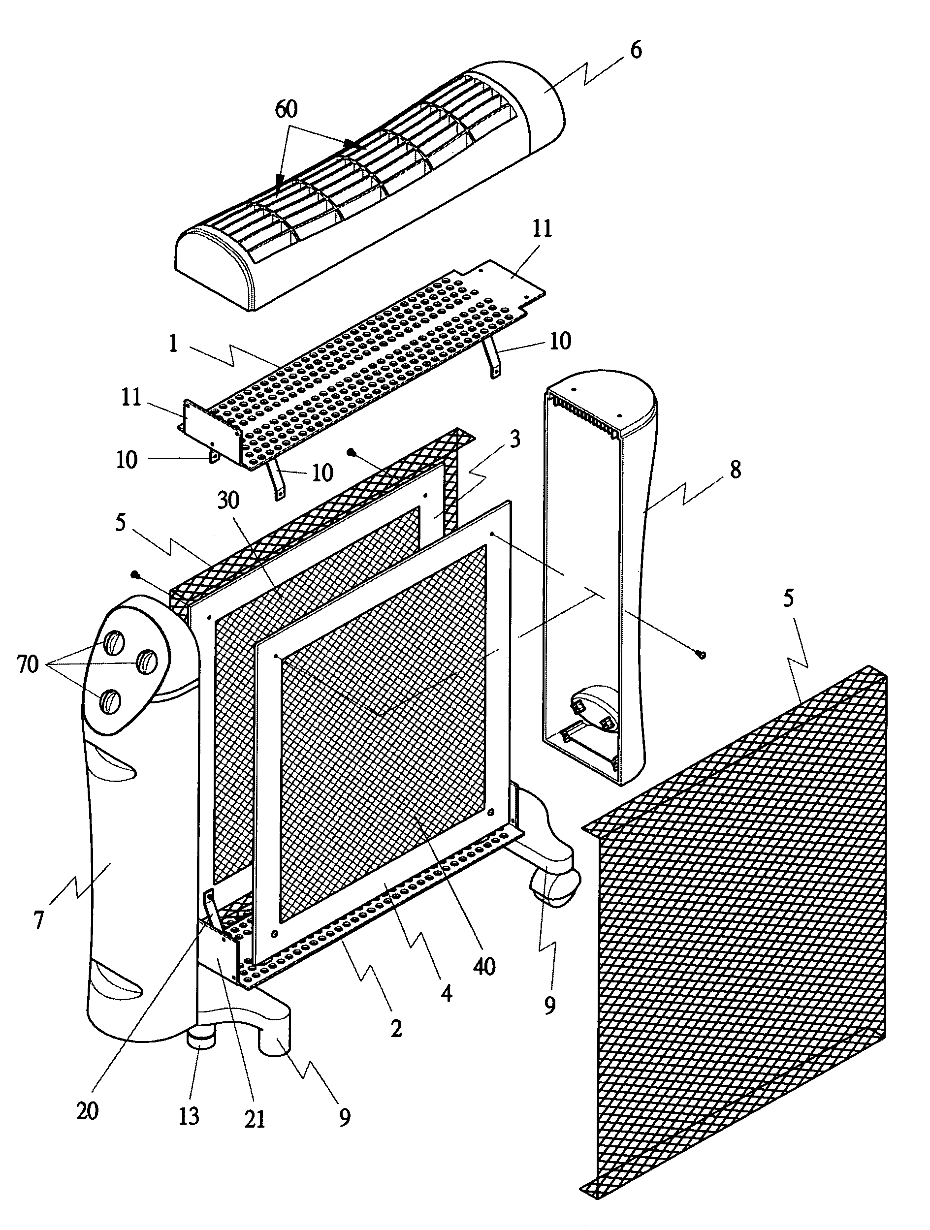 Convectional radial electric warmer