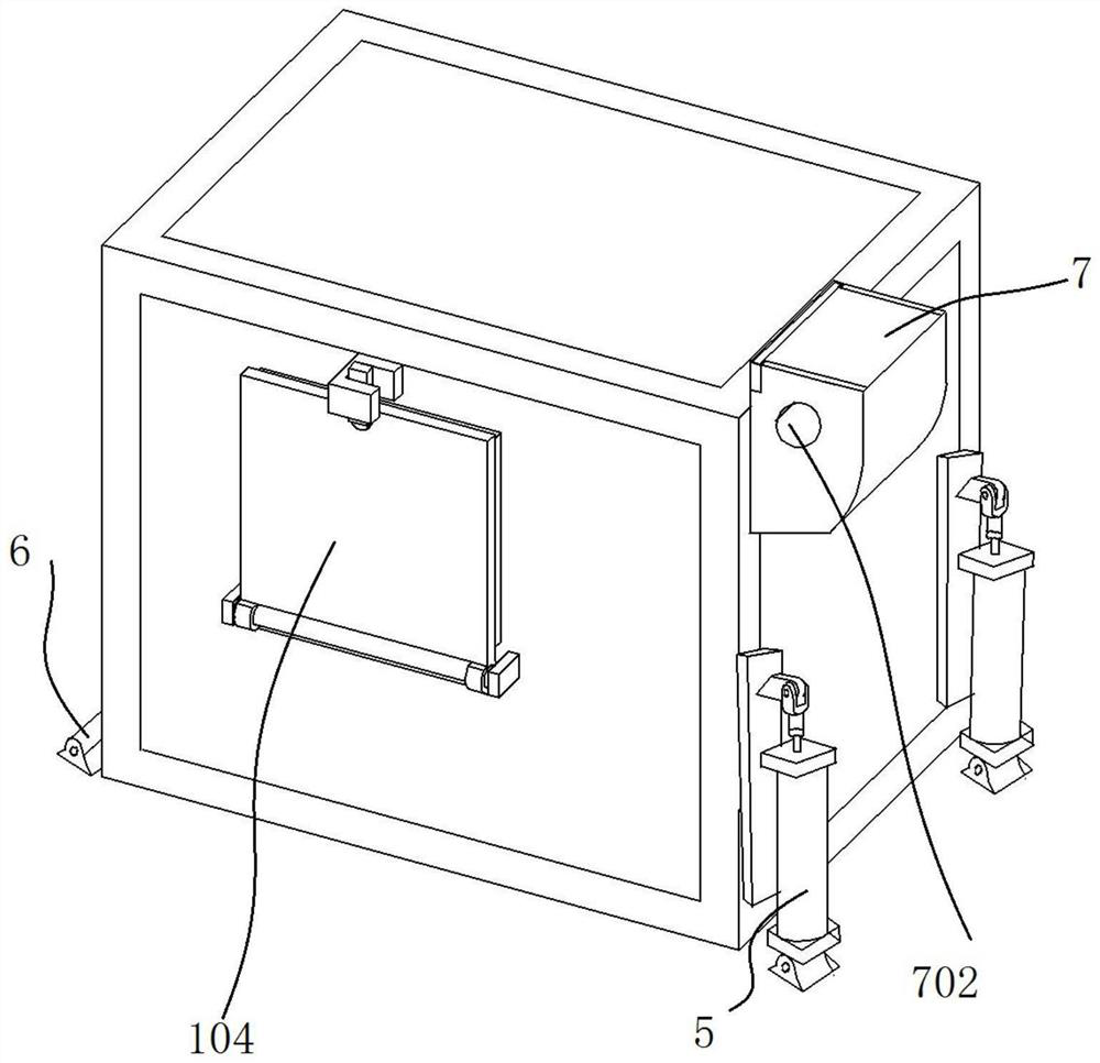 Isolation washing device capable of discharging materials from side inlet and front outlet