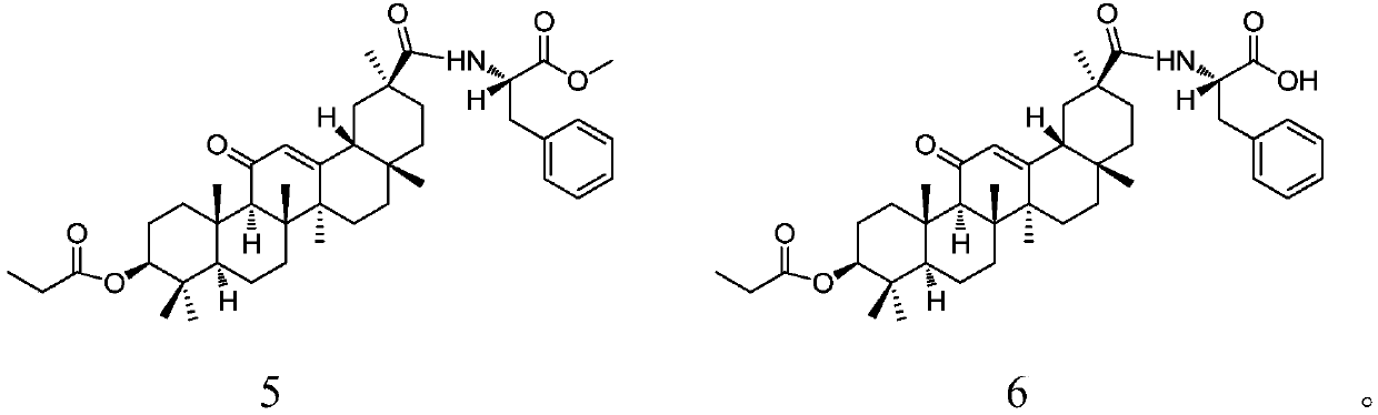 28-(L-phenylalanine)-pentacyclic triterpene derivatives as well as synthesis methods and application thereof