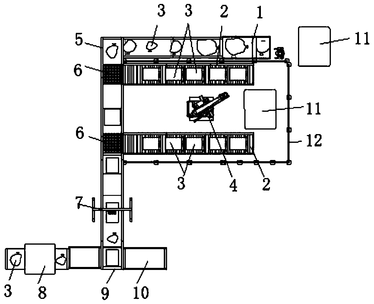 Mixed stacking production line by robot