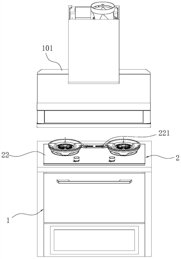 Cooking device and integrated cooker with same